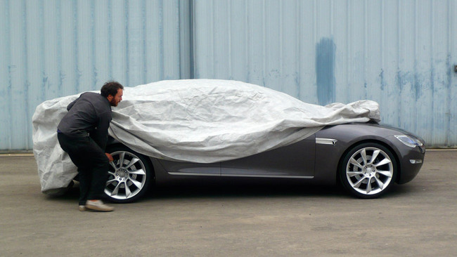 Just a peak at the new Tesla Model S